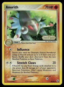 Pokemon Card - Anorith Legend Maker 29/92 Uncommon Reverse Holo STAMPED - Image 1