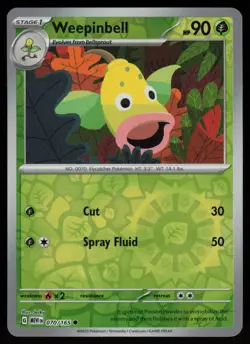 Weepinbell 070/165 - S&V 151 - Reverse Holo Common - Pokemon TCG Card NM - Image 1