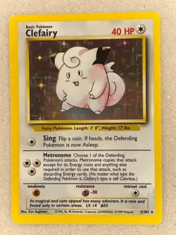 Clefairy BASE SET POKEMON CARD 5/102 HOLO FOIL RARE - Image 1