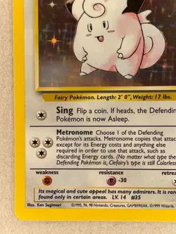 Clefairy BASE SET POKEMON CARD 5/102 HOLO FOIL RARE - Image 5