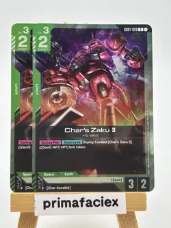 (2x) Gundam Card - Char's Zaku II - GD01-026 R - Image 1