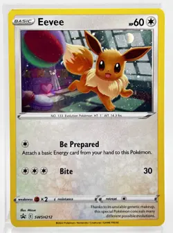 Eevee SWSH212 Pokemon Card 2022 Black Star Promo LP HD SWIRL - Image 1