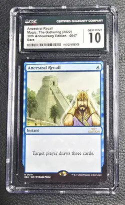 MTG Magic 30th Anniversary Edition Ancestral Recall GEM MINT CGC 10 - Image 1