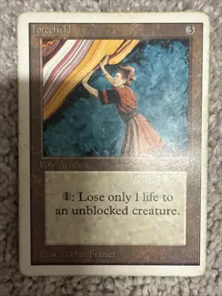 Mtg Unlimited Force Field Heavily Played - Image 1