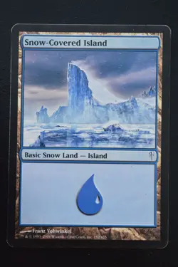 Magic The Gathering MTG SNOW-COVERED ISLAND Coldsnap MP Moderately Played - Image 1