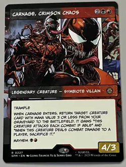 MTG Marvel’s Spider-Man Carnage, Crimson Chaos Legendary Creature RARE REG #0227 - Image 1