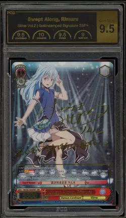 Weiss Schwarz Swept Along, Rimuru Gold Signature TSK/S82-E030SSP+ SSP+ PCG 9.5 - Image 1