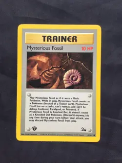 Pokemon Cards: Fossil 1st Edition Common: Mysterious Fossil 62/62 - Image 1