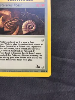 Pokemon Cards: Fossil 1st Edition Common: Mysterious Fossil 62/62 - Image 4