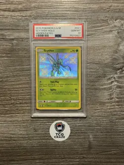 PSA 10 Scyther SV1/SV94 Pokemon Hidden Fates Holo Card - Image 1