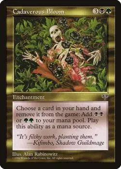 Magic the Gathering Cadaverous Bloom Mirage 1996 Rare Vintage MTG Card - Image 1