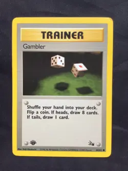 Pokemon Cards: Fossil 1st Edition Common: Gambler 60/62 - Image 1