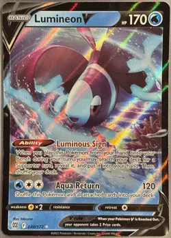 Lumineon V 040/172 - Sword & Shield: Brilliant Stars Pokemon TCG 2022 - NM Card - Image 1
