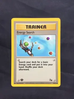 Pokemon Cards: Fossil 1st Edition Common: Energy Search 59/62 - Image 1