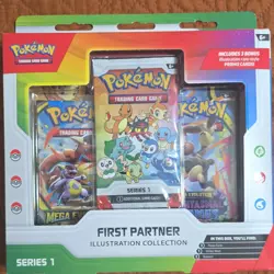 Pokemon First Partner Illustration Collection Series 1 Box w/ 3 Promo Cards - Image 1