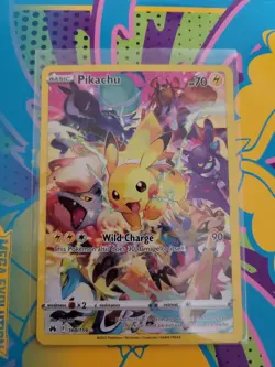 Pokemon Pikachu Crown Zenith Secret Rare Holo 160/159 70 HP Wild Charge Card - Image 1