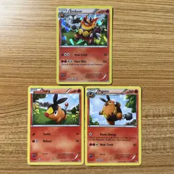 Pokemon TCG Tepig Pignite Emboar Evolution Black & White Card Lot Cracked Ice - Image 1