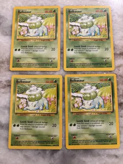 Bulbasaur 44/102 Pokemon Base Set WOTC Vintage 8 Card Lot - Image 1