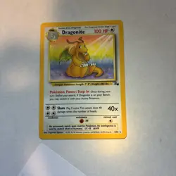 Pokemon TCG Dragonite Holo Rare Card 4/62 Fossil 1999 - Image 1