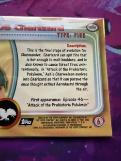 1999 Topps Pokemon Charizard #06 Non Holo MINT FREE SHIP 📦 free mystery card - Image 3