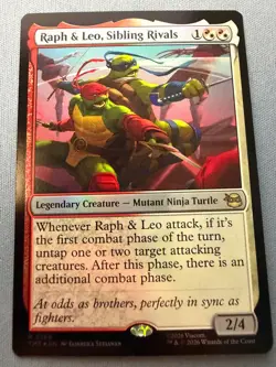Raph & Leo, Sibling Rivals *FOIL* NM - Teenage Mutant Ninja Turtles MTG #0166 - Image 1