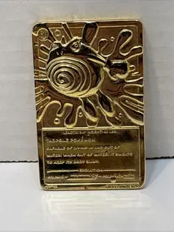 Pokemon Limited Edition 1999 Burger King Poliwhirl 23K Gold Plated Card H1 - Image 2