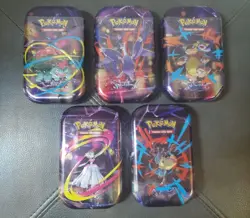 5x Pokemon TCG Mega Evolution Mega Heroes Mini Tins - Art Set of 5 - NEW/SEALED - Image 1