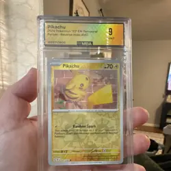 Pokemon Pikachu 051/162 Temporal Forces Reverse Holo MBA 9 English 2024 TCG - Image 1