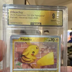 Pokemon Pikachu 051/162 Temporal Forces Reverse Holo MBA 9 English 2024 TCG - Image 2