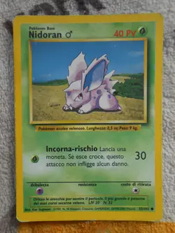 NIDORAN ♂ 40 PV 55/102 - SET DE BASE WIZARDS - POKEMON - TRES BON ETAT - ITALIEN - Image 1