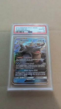 Pokemon S&M Unbroken Bonds Blastoise GX 35/214 Ultra Rare Holo Foil PSA 10 MINT - Image 1