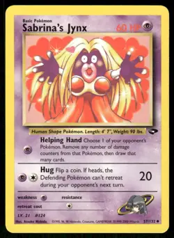 Pokemon Tcg Sabrina's Jynx #57 Pokemon Gym Challenge LP - Image 1