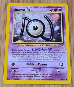 Unown [N] # 50/75 (Icognito) Uncommon Neo Discovery Pokemon EN Near Mint Vintage - Image 1