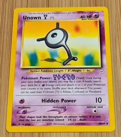 Unown [Y] # 40/64 Uncommon Neo Revelation 2001 Pokemon Near Mint to Mint Vintage - Image 1
