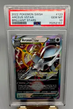 2022 Pokemon Brilliant Stars SWSH Arceus VStar PSA Gem Mint 10 #123 English - Image 1