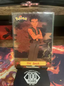 Pokemon 1999 Topps TV Animation - Brock #Tv4- Foil - Black Logo - Vintage - Image 1