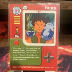 Pokemon 1999 Topps TV Animation - Brock #Tv4- Foil - Black Logo - Vintage - Image 2