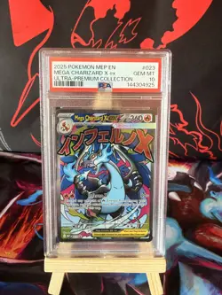 2025 POKEMON MEP EN-ME BLACK STAR PROMO #023 MEGA CHARIZARD X EX PSA 10 - Image 1