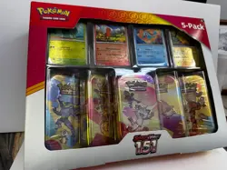 Pokemon Scarlet & Violet 151 Sealed 5-Pack Mini Tin Bundle Set New - Image 2