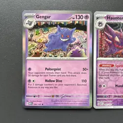 Pokemon 151 Gastly 092/165 Haunter 093/165 Gengar 094/165 Reverse Holo Art Set - Image 2
