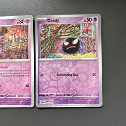 Pokemon 151 Gastly 092/165 Haunter 093/165 Gengar 094/165 Reverse Holo Art Set - Image 4