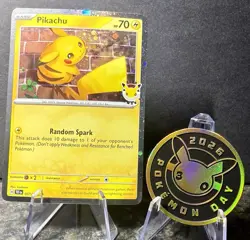 Pikachu 51/162 Stamped 2026 Pokemon Day 30th Anniversary Promo TCG W/ Coin MINT - Image 1