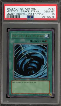 Yu-Gi-Oh! Mystical Space Typhoon Magic Ruler 1st Ed Ultra Rare MRL-047 PSA 10 - Image 1