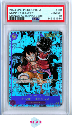MONKEY D LUFFY MANGA ONE PIECE JP OP09-EMPERORS IN THE NEW WORLD 2024 119 PSA 10 - Image 1