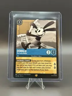 Disney Lorcana Oswald-The Lucky Rabbit Legendary Sapphire 142/204 Azurite Sea - Image 1