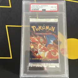 PSA 8 Pokemon TCG Base Set Unlimited Booster Pack Charizard Artwork WOTC 1999 - Image 1