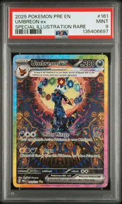 2025 POKEMON PRE EN-PRISMATIC EVOLUTIONS #161 UMBREON EX PSA 9 - Image 1
