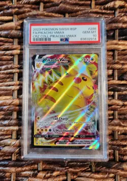 PSA 10 Pikachu Vmax Pokemon SWSH286 Full Art Black Star Promo - Image 1