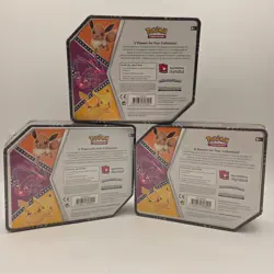 Pokemon TCG: V Powers Collectible Tins Evee V & Sternatus V Sealed x3 - Image 3
