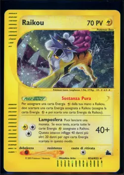 Pokemon SKYRIDGE - #H26/H32 Raikou - Holo - ITA - SWIRL - Heavily Played - Image 1